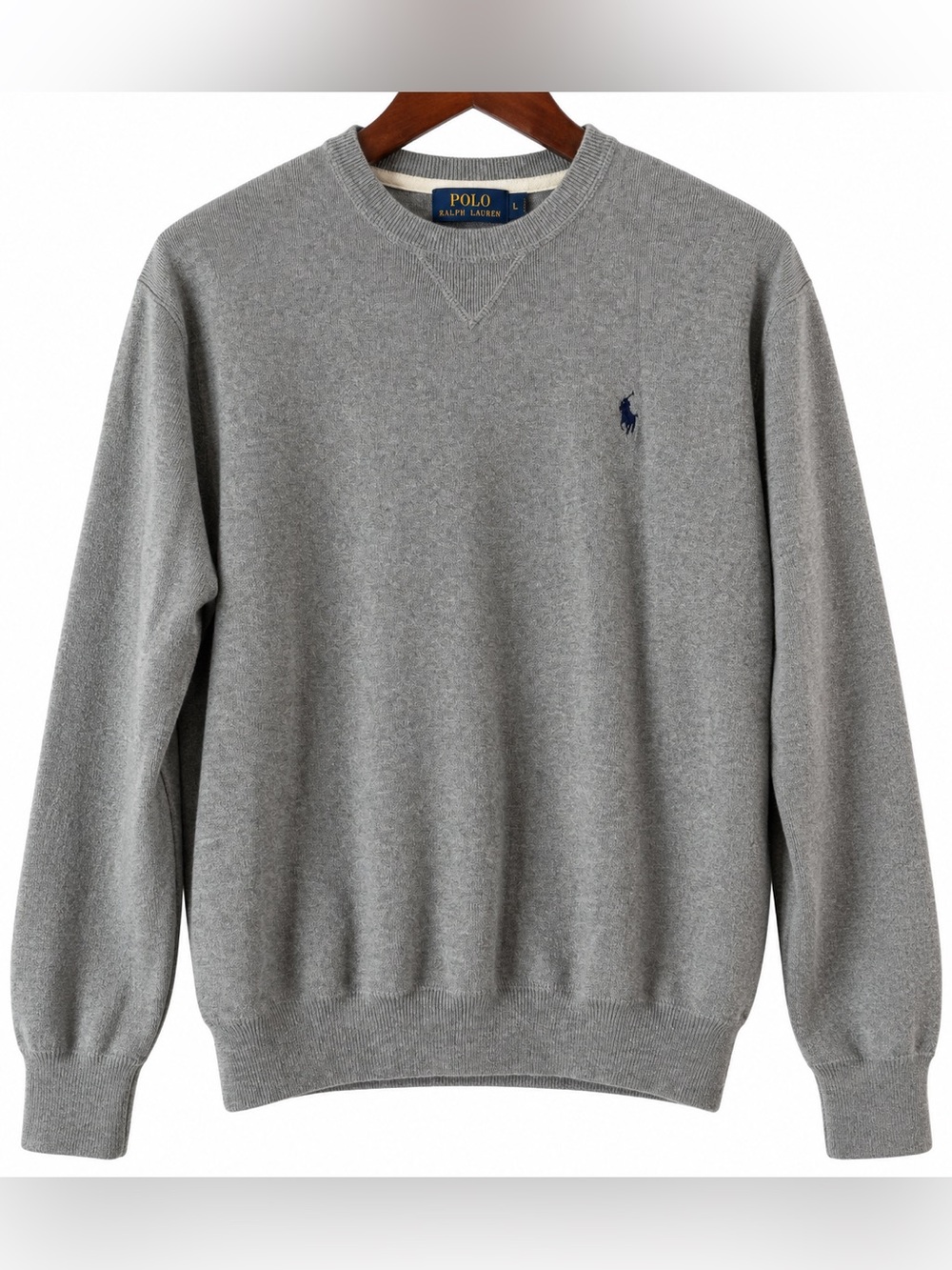 Polo Ralph Lauren Gray Cotton Crewneck Sweater Size L